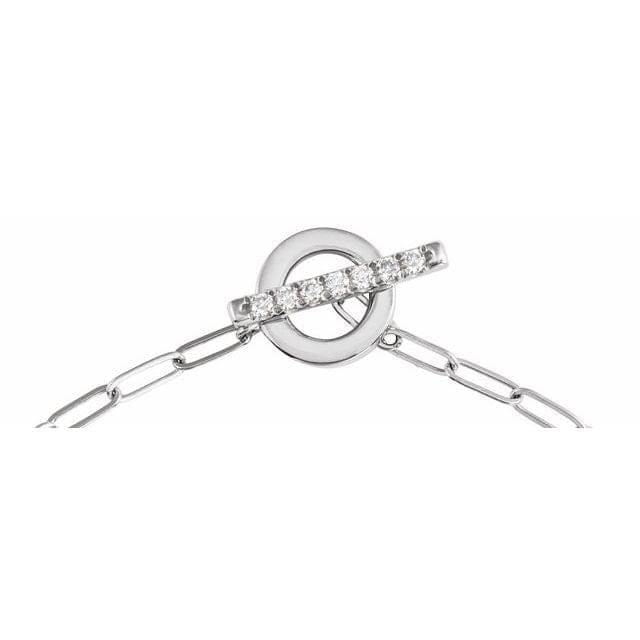 saveongems Jewelry 14K 1/10 CTW Natural Diamond Toggle 7" Bracelet