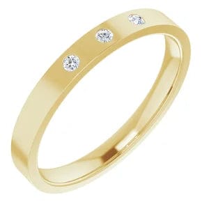 saveongems Jewelry Three-Stone Band 14K Yellow