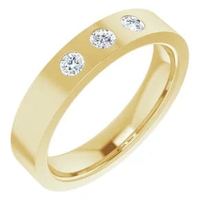 saveongems Jewelry Three-Stone Band 14K Yellow