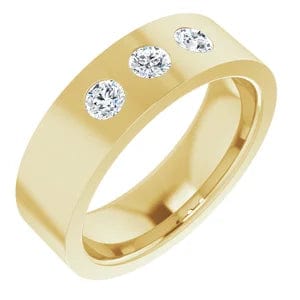 saveongems Jewelry Three-Stone Band 14K Yellow