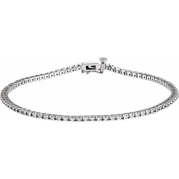 saveongems 7/8 ctw (1.3mm) / 7 1/4 Inch / 14K White 7/8 CTW Lab-Grown Diamond Line 7 1/4" Bracelet Diamond Tennis Bracelet 7 1/4" 7/8 Carat Total Weight