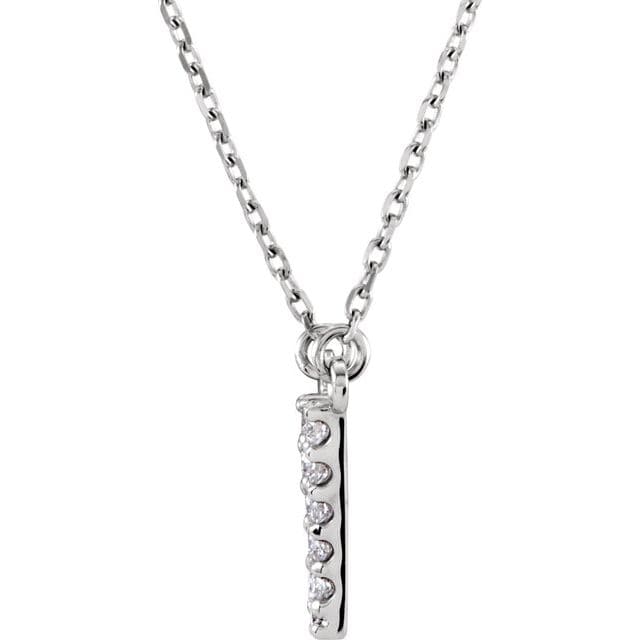 saveongems 14K Natural Diamond Initial 16" Necklace