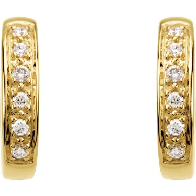 saveongems 14K Natural Diamond Accented Huggie Hoop Earrings