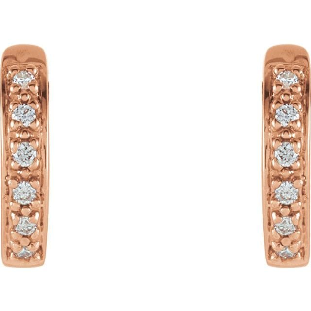 saveongems 14K Natural Diamond Accented Huggie Hoop Earrings