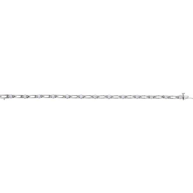 saveongems Jewelry 14K Natural Diamond Line 7 1/4" Bracelet