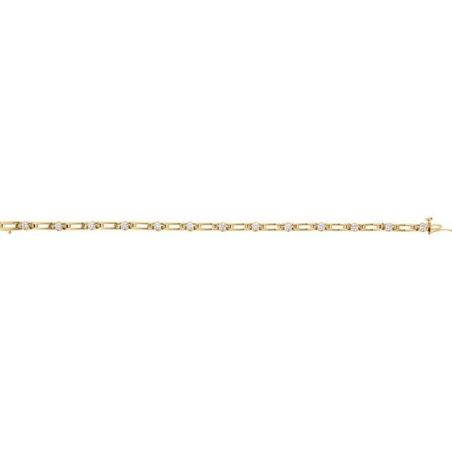 saveongems Jewelry 3.1mm::1 1/3 CTW / SI1 G-H / 14K Yellow 14K Natural Diamond Line 7 1/4" Bracelet