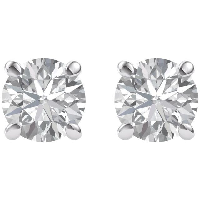saveongems Jewelry 14K Round Forever One Moissanite Earrings
