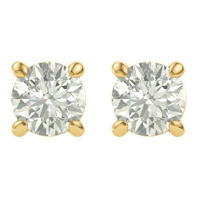 saveongems Jewelry 14K Round Forever One Moissanite Earrings