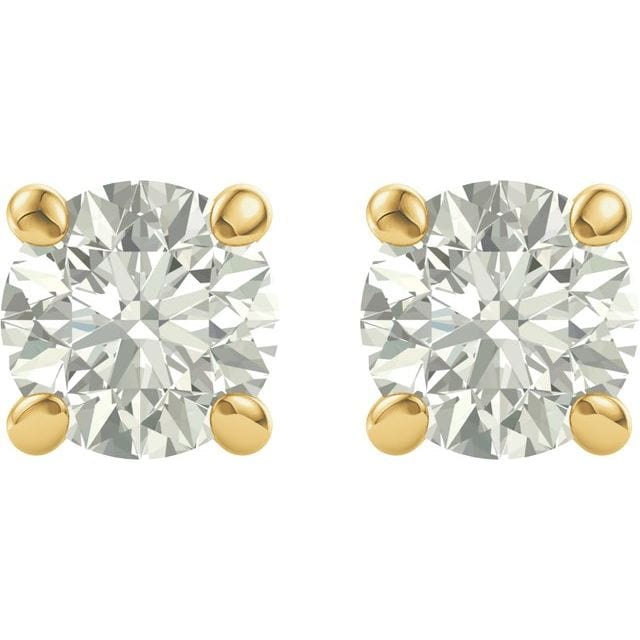 saveongems Jewelry 14K Round Forever One Moissanite Earrings
