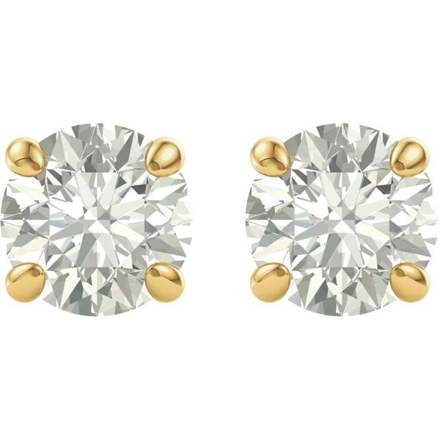 saveongems Jewelry 14K Round Forever One Moissanite Earrings