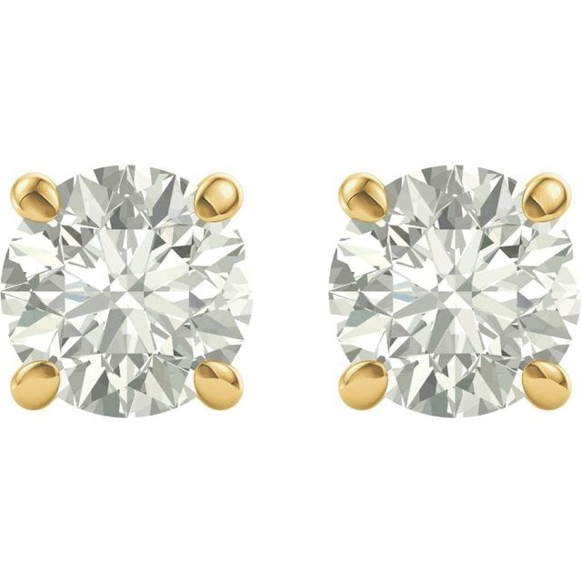 saveongems Jewelry 14K Round Forever One Moissanite Earrings