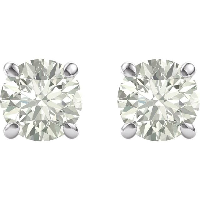 saveongems Jewelry 14K Round Forever One Moissanite Earrings