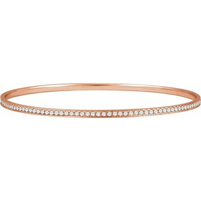 saveongems Jewelry 1.3mm::1 1/2 CTW / I2 H+ / 14K Rose 14K 1 1/2 CTW Natural Diamond 7" Bangle Bracelet