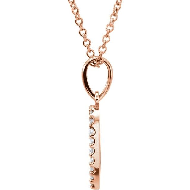 saveongems Jewelry 14K White 1/10 CTW Natural Diamond 16" Necklace