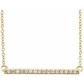 saveongems Jewelry 1/6 ctw (1.3mm) / 16-18 Inch / 14K Yellow Natural Black Diamond Bar Necklace 16-18