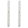 saveongems 14K Natural Diamond Inside-Outside Hinged Hoop Earrings Sizes1/4-6 1/4 CTW