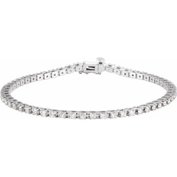 saveongems 2 1/4 ctw (2.2mm) / VS F+ / 14K White Diamond Line Bracelet 7 1/4"
