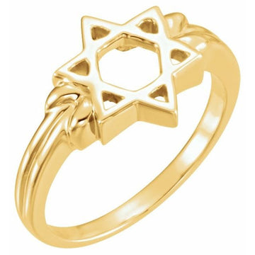 saveongems 2.421 DWT (3.77 grams) / 4.00 / 14K Yellow Star of David Ring