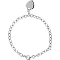 saveongems Jewelry 15.5 x 12.4 mm / 7 1/2 Inch Sterling Silver Heart Charm Bracelet 7.5