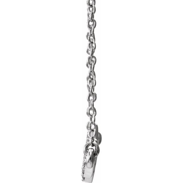 saveongems Jewelry 14K 1/6 CTW Natural Diamond Heartbeat 16-18" Necklace
