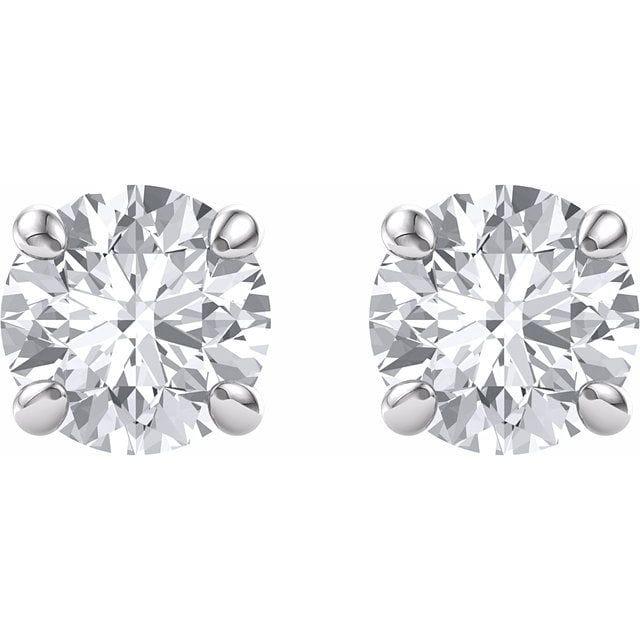 saveongems Jewelry 14K Round Forever One Moissanite Earrings