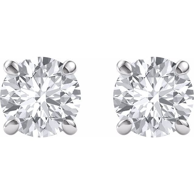 saveongems Jewelry 14K Round Forever One Moissanite Earrings