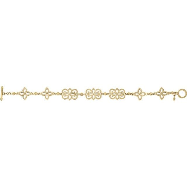 saveongems Jewelry 14K Floral 7 3/4" Bracelet