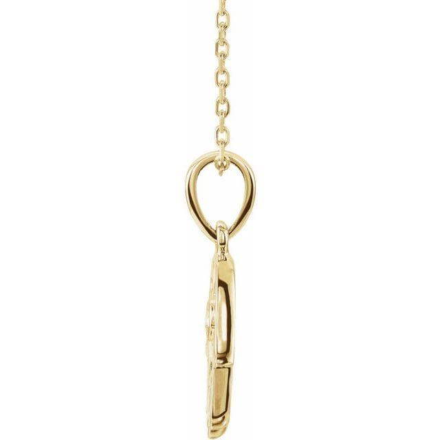 saveongems Jewelry 14K .03 CTW Natural Diamond Hamsa 16-18" Necklace