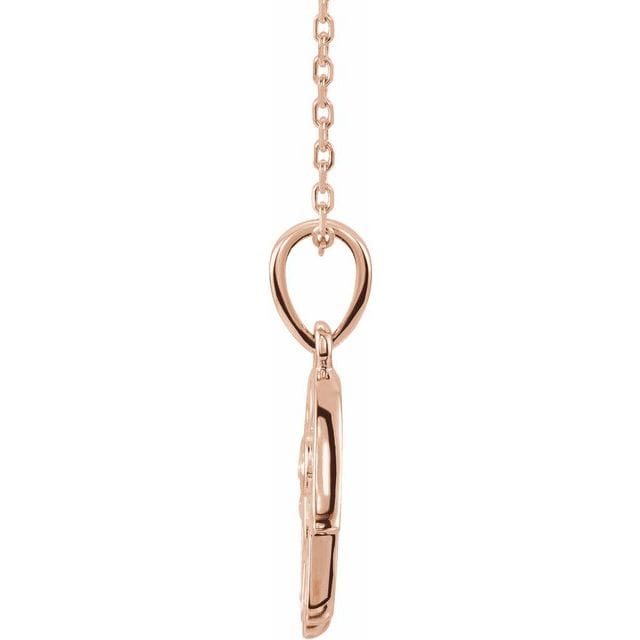 saveongems Jewelry 14K .03 CTW Natural Diamond Hamsa 16-18" Necklace