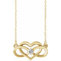 saveongems Jewelry 3mm :: 1/10 CTW / I1 G-H / 14K Yellow 14K 1/10 CTW Natural Diamond Infinity-Inspired Heart 16-18