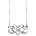 saveongems Jewelry 3mm :: 1/10 CTW / I1 G-H / 14K White 14K 1/10 CTW Natural Diamond Infinity-Inspired Heart 16-18