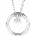 saveongems Jewelry 3mm::1/10 CTW / I1 G-H / 14K White 14K 1/10 CT Natural Diamond Circle 16-18
