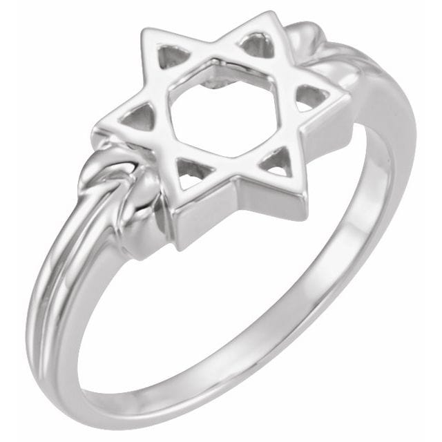 saveongems 2.421 DWT (3.77 grams) / 5.00 / 14K White Star of David Ring