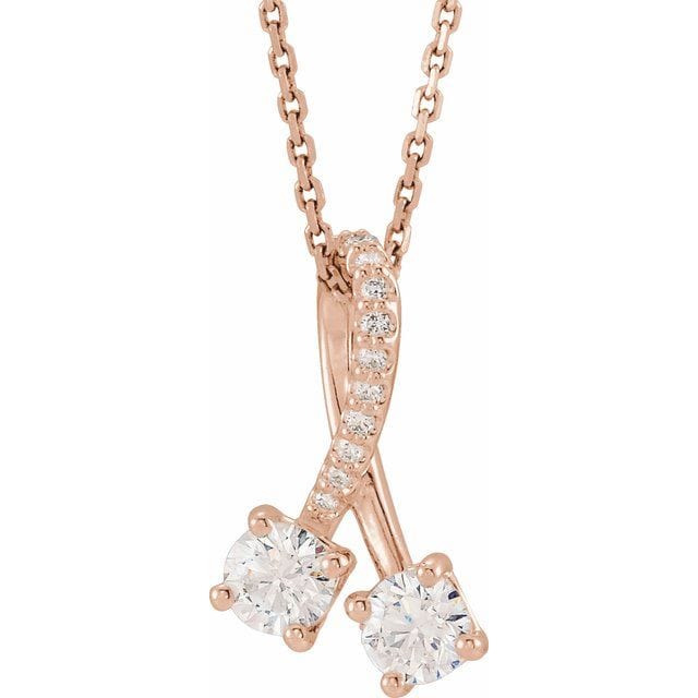 saveongems Jewelry 4mm :: 1/2 CTW / I1 G-H / 14K Rose 14K 1/2 CTW Natural Diamond 16-18" Necklace