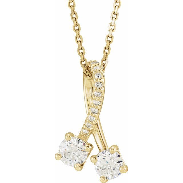 saveongems Jewelry 4mm :: 1/2 CTW / I1 G-H / 14K Yellow 14K 1/2 CTW Natural Diamond 16-18" Necklace