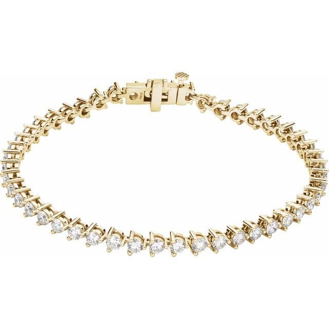 saveongems Jewelry 3mm::4 3/4 CTW / VS F+ / 14K Yellow 14K 4 3/4 CTW Lab-Grown Diamond Line 7 1/4" Bracelet