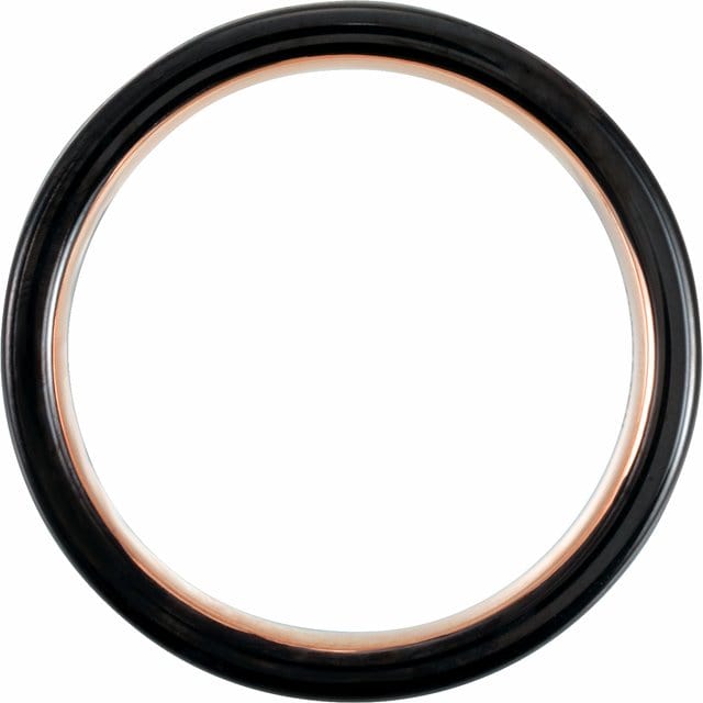 saveongems Jewelry TUNGSTEN GROOVED BAND 18K gold plated
