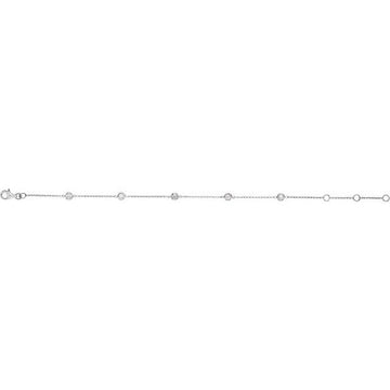 saveongems 2.3 mm:: 1/4 CTW / I1 G-I / 14K White 14K Natural Diamond Bezel-Set 5 Station 5 1/2-7" Bracelet