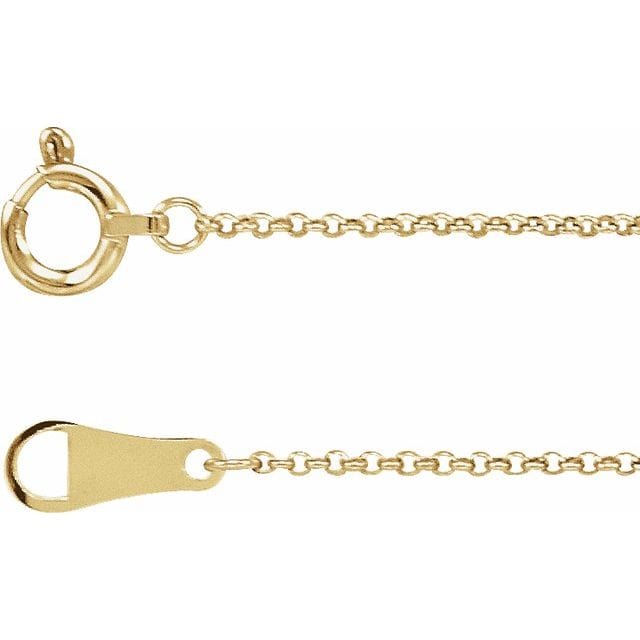 saveongems Jewelry 1mm / 16 Inch / 10K Yellow Rolo Chain Necklace 10K gold