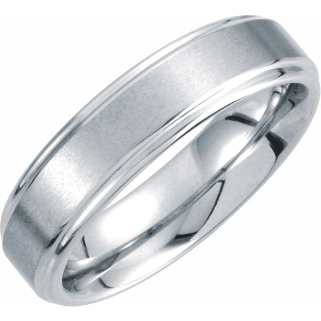 saveongems 6mm / 7.0 White Tungsten 6 mm Satin and Polished Edge Band