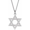 saveongems Jewelry 20 x 18mm(18 inch Necklace) Sterling Silver Star of David 18