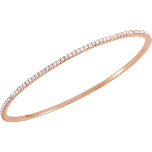 saveongems Diamond Stackable Bangle 8" Bracelet 1-5 Carat Total Weight