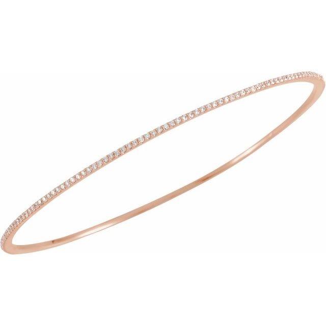 saveongems Diamond Stackable Bangle 8" Bracelet 1-5 Carat Total Weight