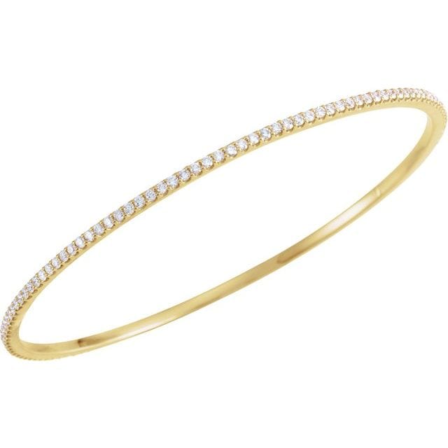 saveongems Diamond Stackable Bangle 8" Bracelet 1-5 Carat Total Weight