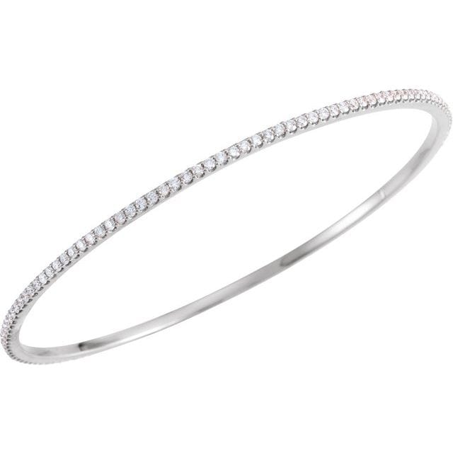 saveongems Diamond Stackable Bangle 8" Bracelet 1-5 Carat Total Weight