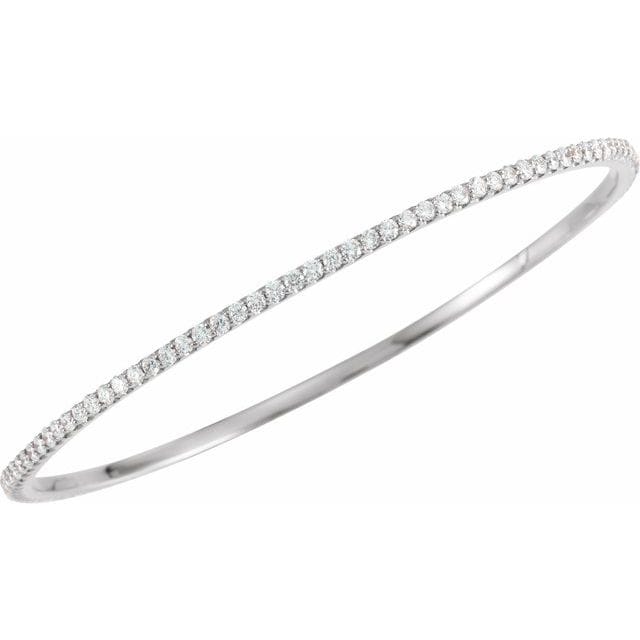 saveongems Diamond Stackable Bangle 8" Bracelet 1-5 Carat Total Weight