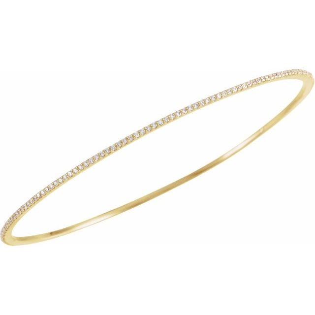 saveongems Diamond Stackable Bangle 8" Bracelet 1-5 Carat Total Weight