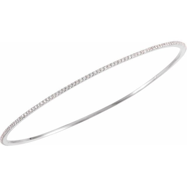 saveongems Diamond Stackable Bangle 8" Bracelet 1-5 Carat Total Weight