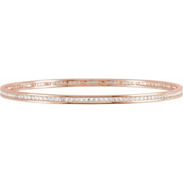 saveongems Jewelry 14K Natural Diamond Stackable Bangle 8" Bracelet