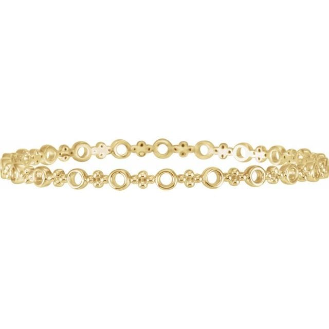 saveongems Jewelry 7 Inch / 4.15 mm / 14K Yellow Geometric Bangle Bracelet